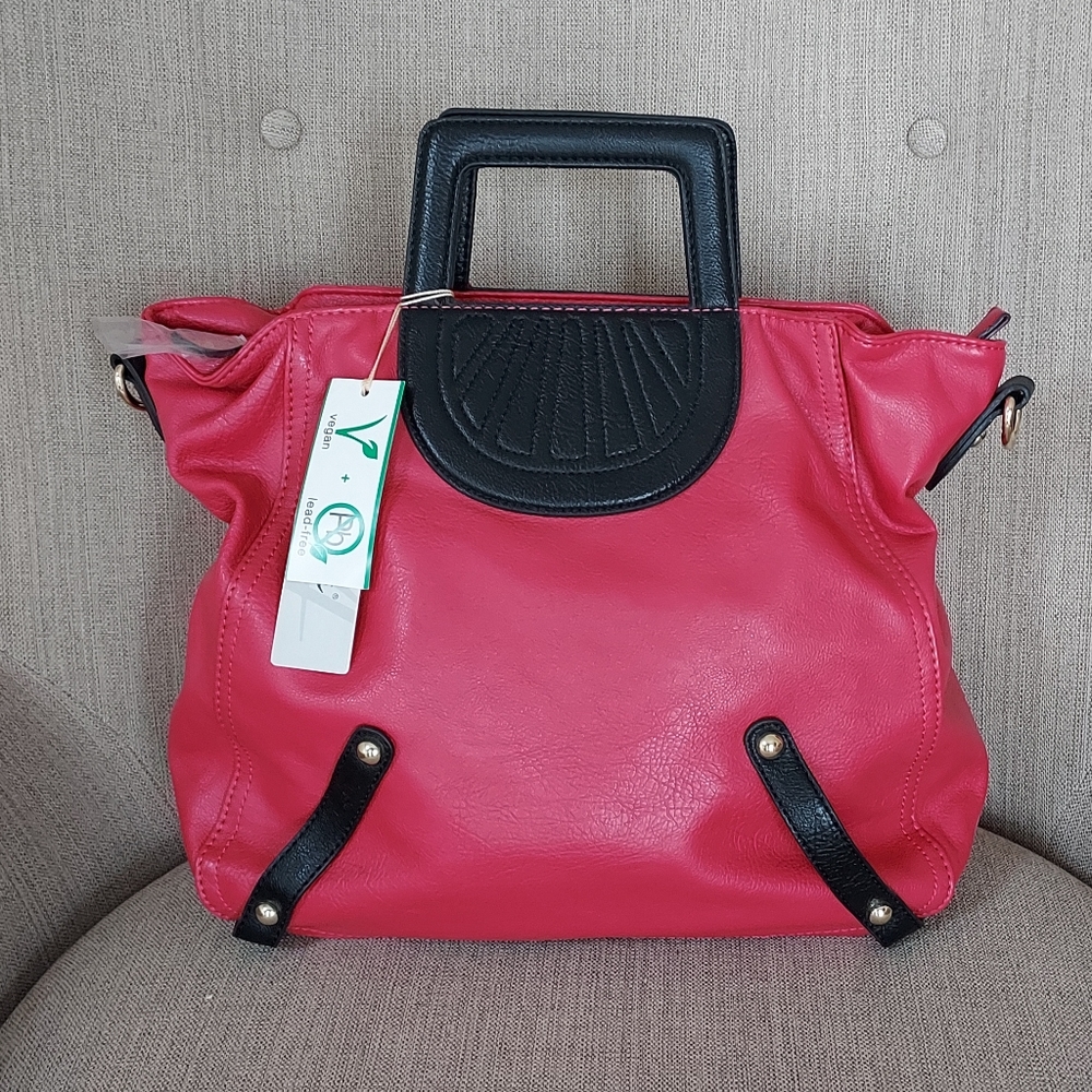 PINK AND BLACK HANDBAG